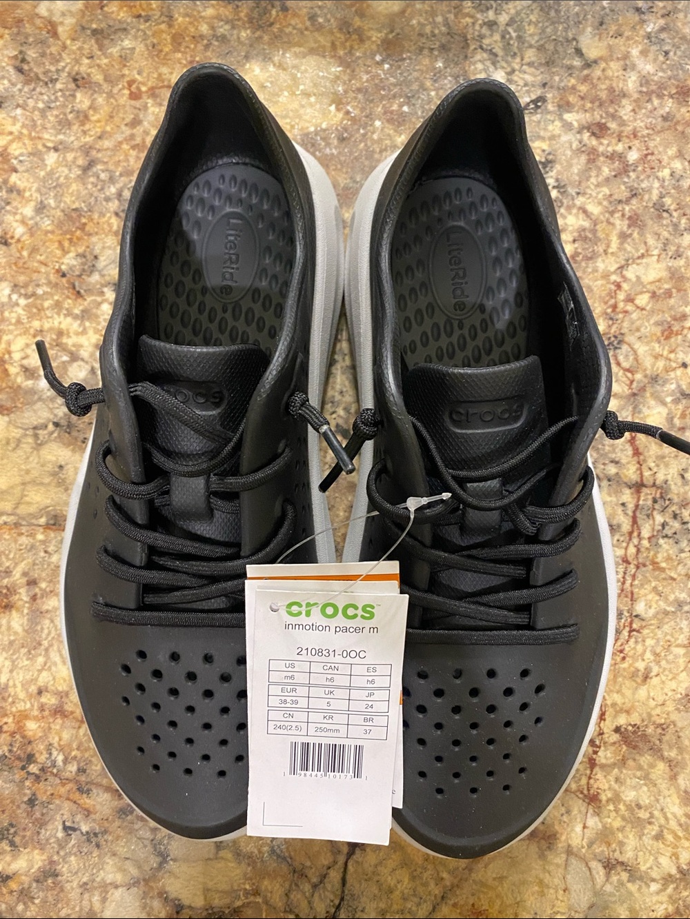 CROCS Men's InMotion Pacer Sneaker — Black/White